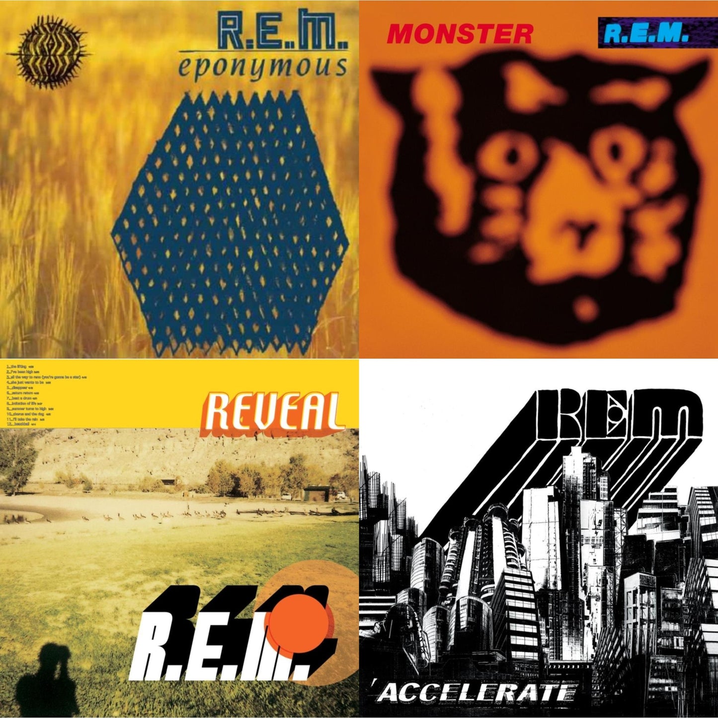 R.E.M. - Eponymous & Monster & Reveal & Accelerate - LP Vinyl Bundle