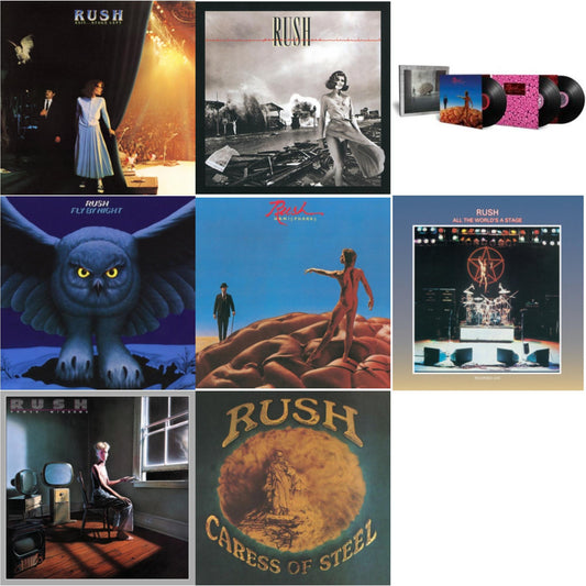 Rush - Exit Stage Left (180G) & Permanent Waves (180G) & Hemispheres (40Th Anniversary/3 LP) & Fly By Night (180G) & Hemispheres (180G) & All The World's A Stage (180G) & Power Windows (180G) & Caress Of Steel (180G/Dl Card)