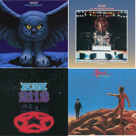 Rush - Fly By Night (180G) & All The World's A Stage (180G) & 2112 (180G) & Hemispheres (180G) - LP Vinyl Bundle