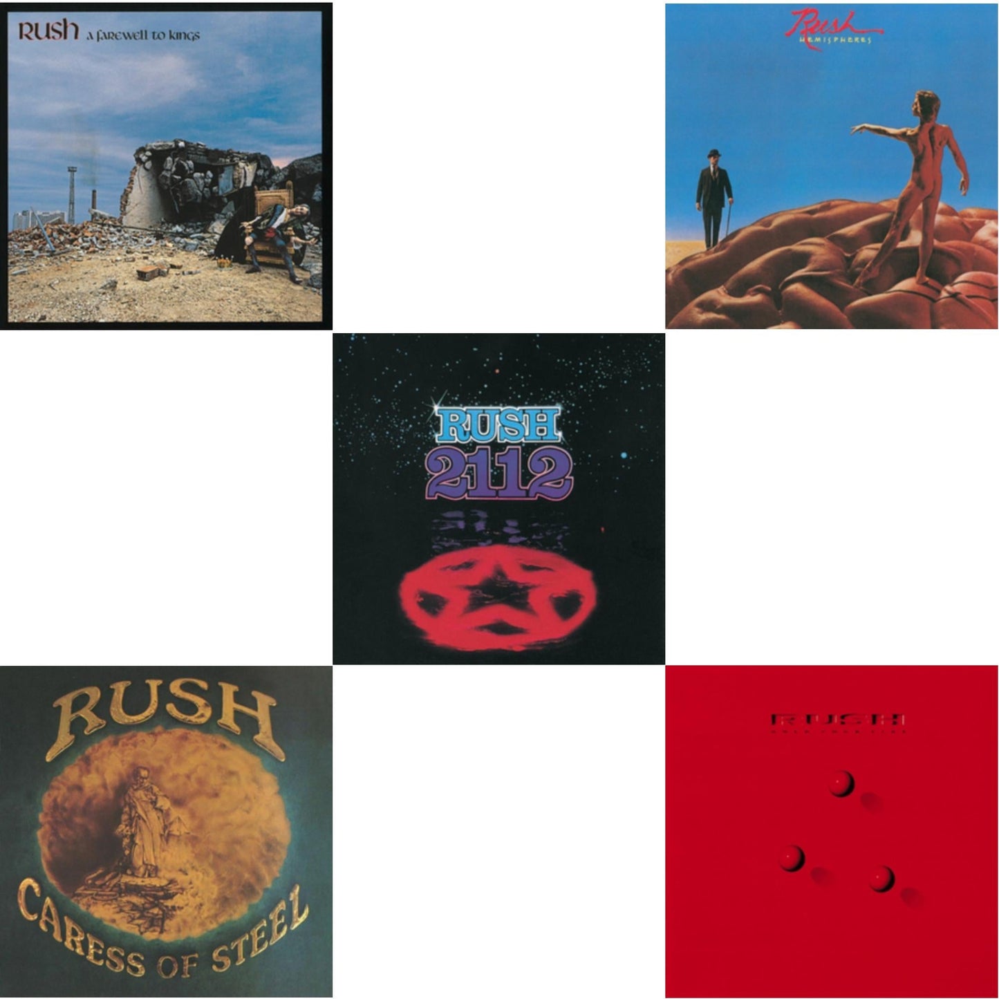 Rush - Caress Of Steel (180G/Dl Card) & 2112 (180G) & Farewell To Kings (180G) & Hemispheres (180G) & Hold Your Fire (180G) - LP Vinyl Bundle