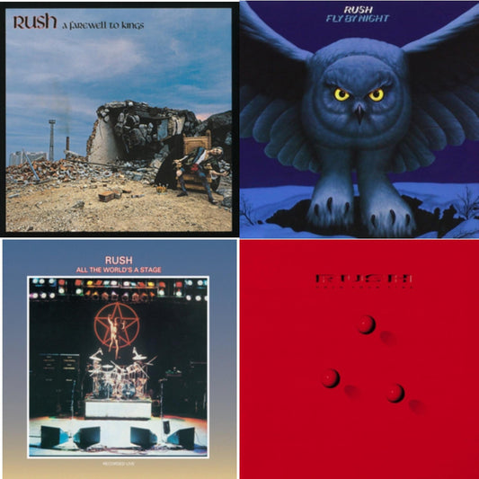 Rush - Fly By Night (180G) & All The World's A Stage (180G) & Farewell To Kings (180G) & Hold Your Fire (180G) - LP Vinyl Bundle