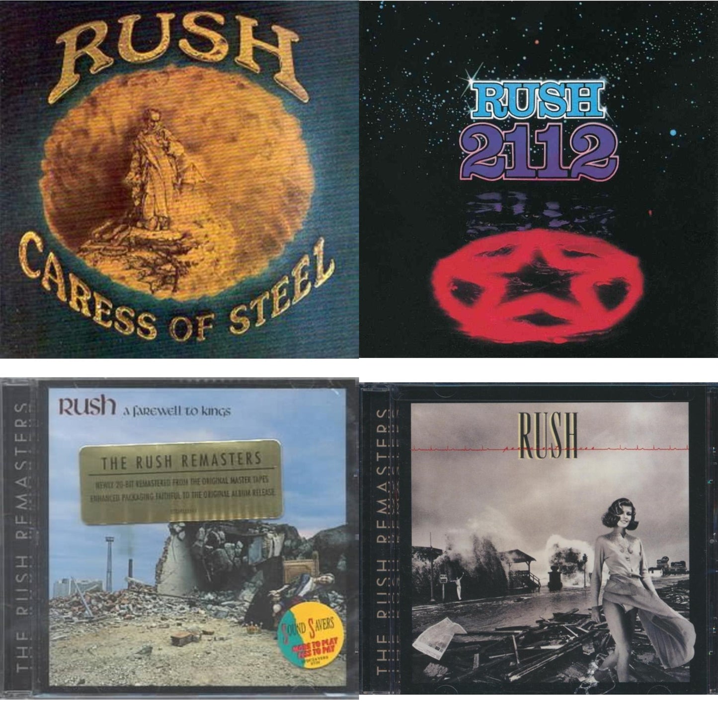Rush - Caress Of Steel & 2112 & Farewell To Kings & Permanent Waves - CD Bundle
