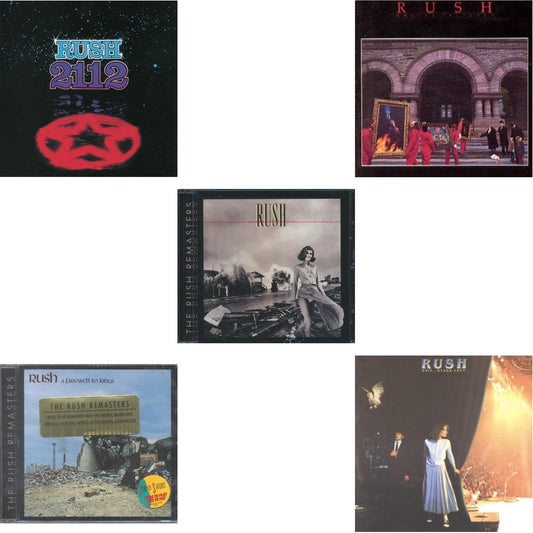 Rush - 2112 & Farewell To Kings & Permanent Waves & Moving Pictures (Remastered) & Exit Stage Left - CD Bundle