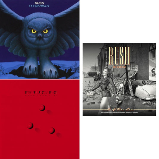 Rush - Fly By Night (180G) & Hold Your Fire (180G) & Roll Of The Dice - LP Vinyl Bundle