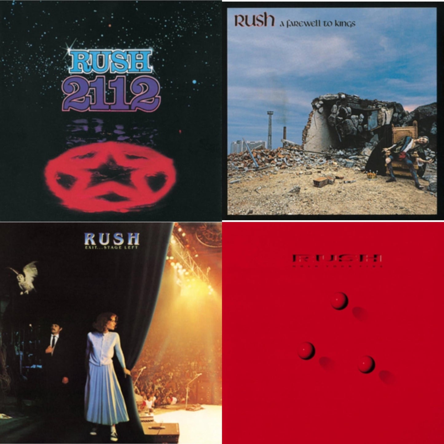 Rush - 2112 (180G) & Farewell To Kings (180G) & Exit Stage Left (180G) & Hold Your Fire (180G) - LP Vinyl Bundle