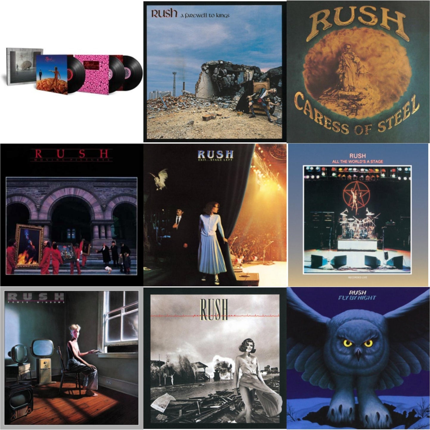 Rush - Hemispheres (40Th Anniversary/3 LP) & Farewell To Kings (180G) & Caress Of Steel (180G/Dl Card) & Moving Pictures (180G LP Vinyl/Dl Card) & Exit Stage Left (180G) & All The World's A Stage (180G) & Power Windows (180G) & Permanent Waves (180G)