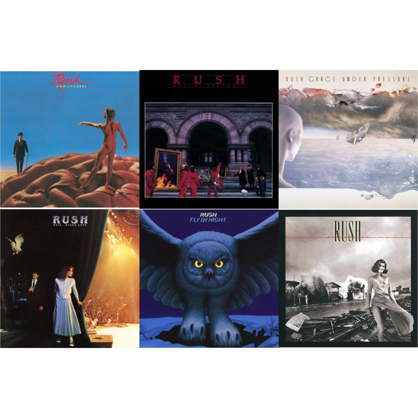 Rush - Fly By Night (180G) & Hemispheres (180G) & Permanent Waves (180G) & Moving Pictures (180G LP Vinyl/Dl Card) & Exit Stage Left (180G) & Grace Under Pressure (180G)