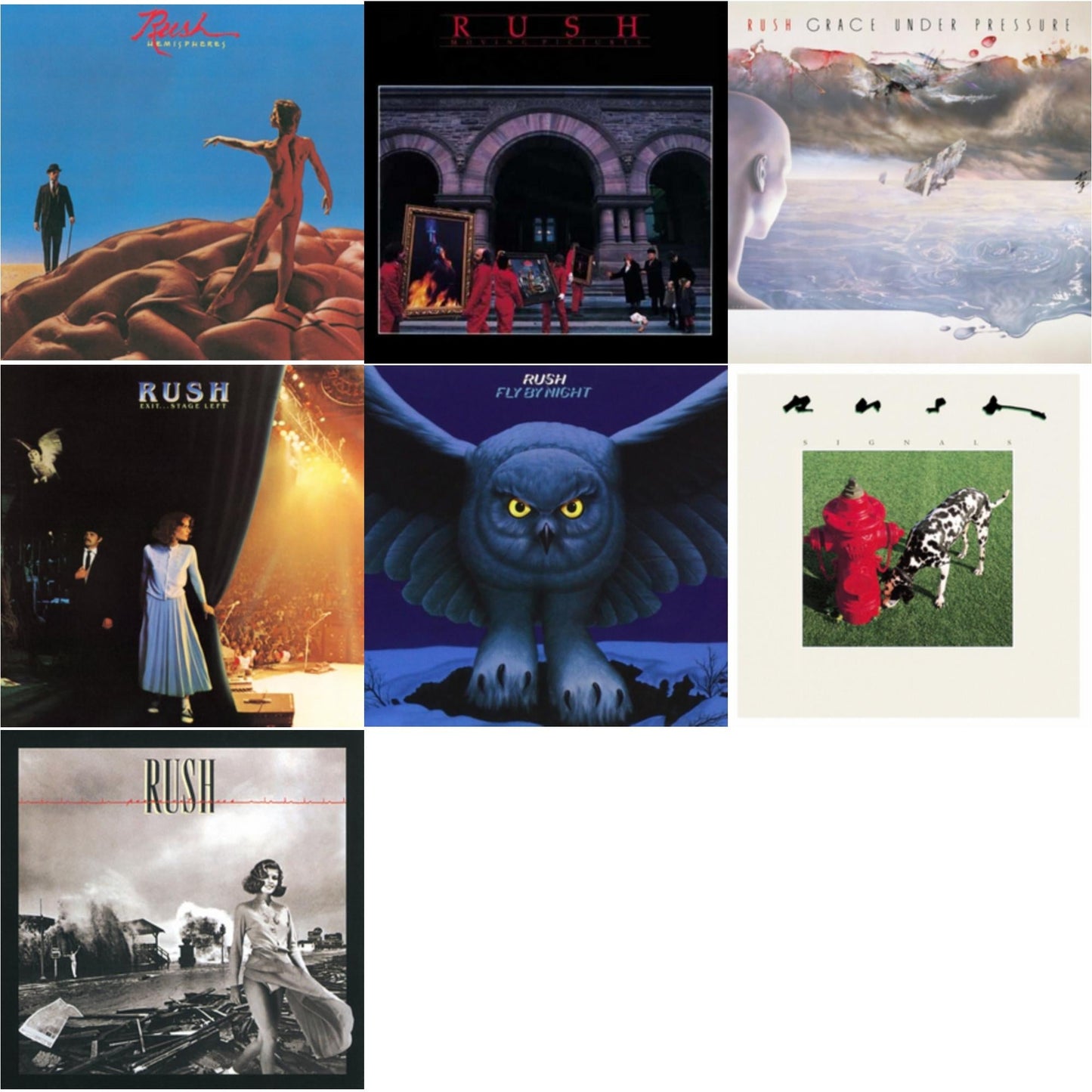 Rush - Fly By Night (180G) & Hemispheres (180G) & Permanent Waves (180G) & Moving Pictures (180G LP Vinyl/Dl Card) & Exit Stage Left (180G) & Signals (180G) & Grace Under Pressure (180G)