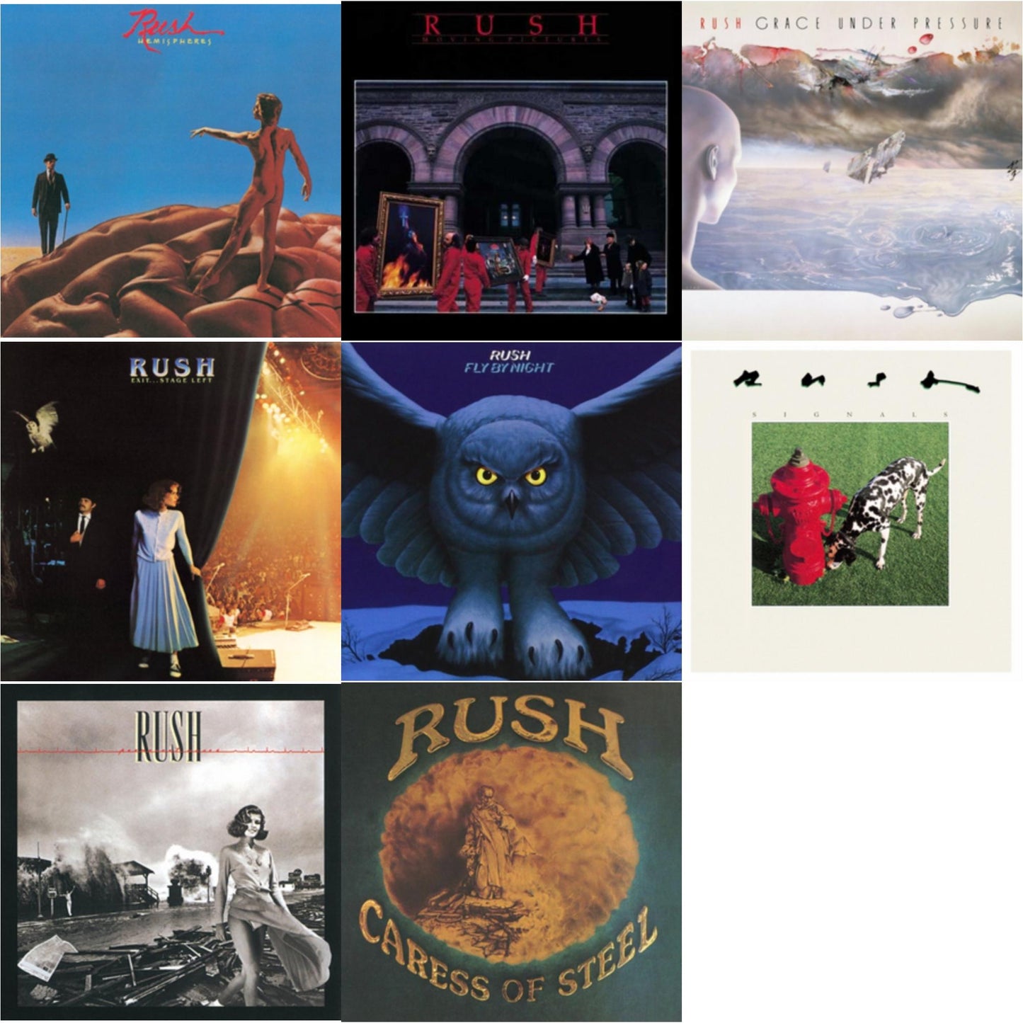 Rush - Fly By Night (180G) & Caress Of Steel (180G/Dl Card) & Hemispheres (180G) & Permanent Waves (180G) & Moving Pictures (180G LP Vinyl/Dl Card) & Exit Stage Left (180G) & Signals (180G) & Grace Under Pressure (180G)