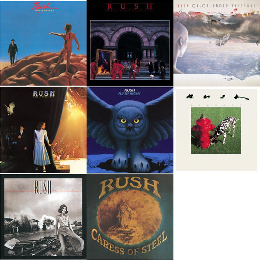 Rush - Fly By Night (180G) & Caress Of Steel (180G/Dl Card) & Hemispheres (180G) & Permanent Waves (180G) & Moving Pictures (180G LP Vinyl/Dl Card) & Exit Stage Left (180G) & Signals (180G) & Grace Under Pressure (180G)