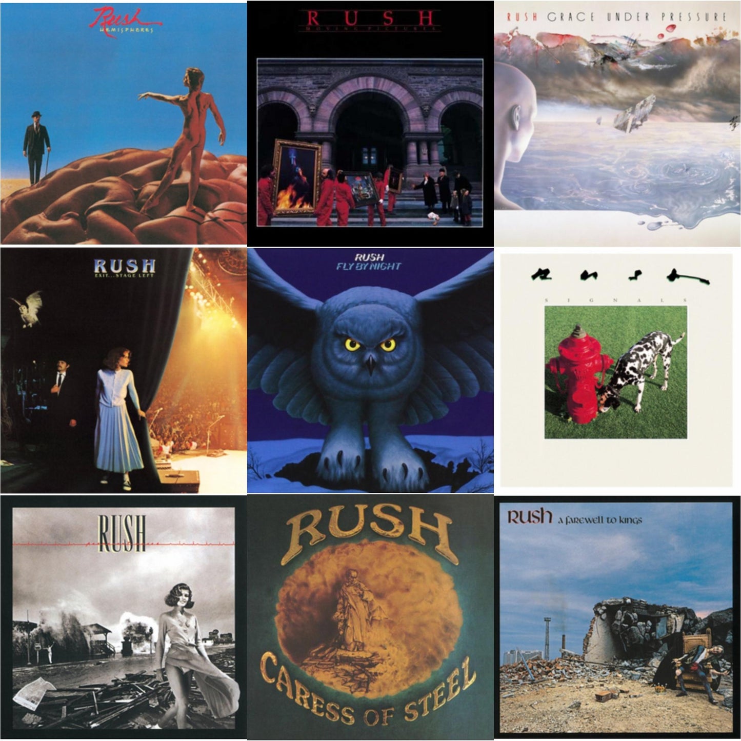 Rush - Fly By Night (180G) & Caress Of Steel (180G/Dl Card) & Farewell To Kings (180G) & Hemispheres (180G) & Permanent Waves (180G) & Moving Pictures (180G LP Vinyl/Dl Card) & Exit Stage Left (180G) & Signals (180G) & Grace Under Pressure (180G)
