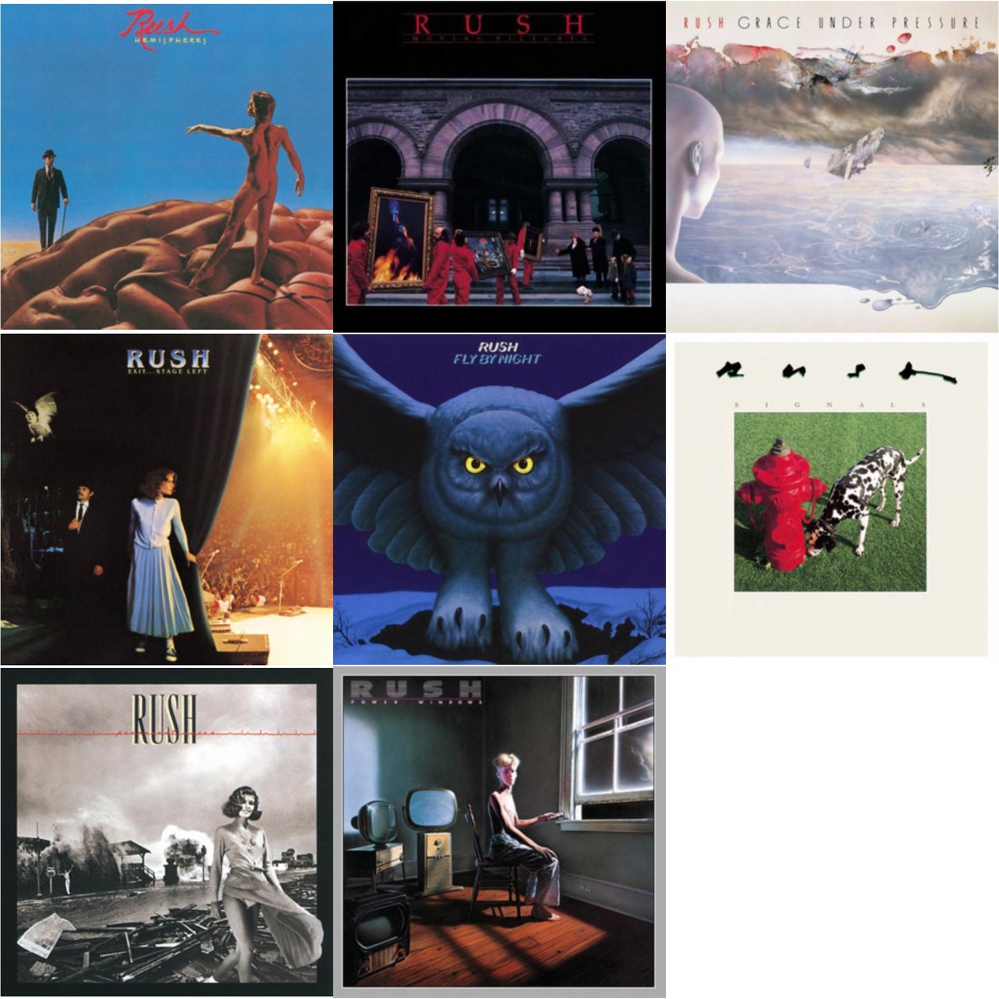 Rush - Fly By Night (180G) & Hemispheres (180G) & Permanent Waves (180G) & Moving Pictures (180G LP Vinyl/Dl Card) & Exit Stage Left (180G) & Signals (180G) & Grace Under Pressure (180G) & Power Windows (180G)
