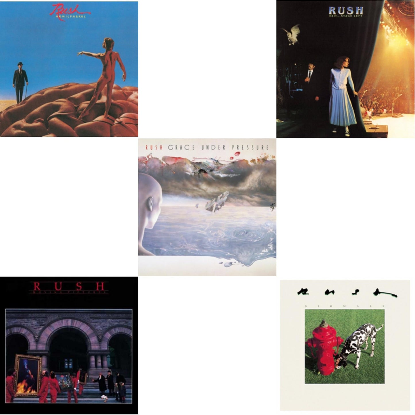 Rush - Hemispheres (180G) & Moving Pictures (180G LP Vinyl/Dl Card) & Exit Stage Left (180G) & Signals (180G) & Grace Under Pressure (180G)
