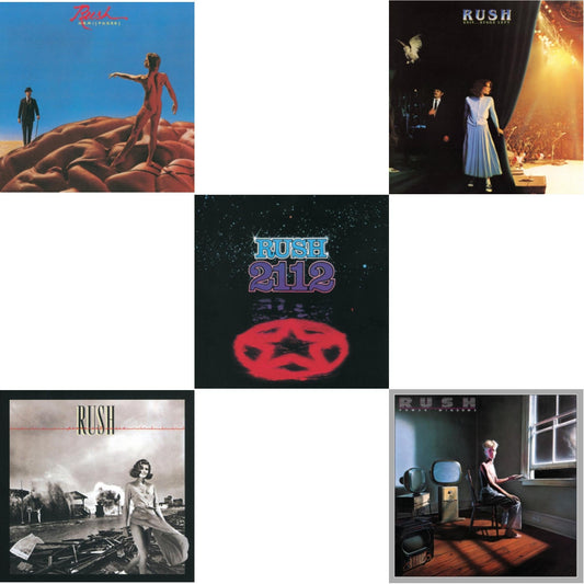 Rush - 2112 (180G) & Hemispheres (180G) & Permanent Waves (180G) & Exit Stage Left (180G) & Power Windows (180G) - LP Vinyl Bundle