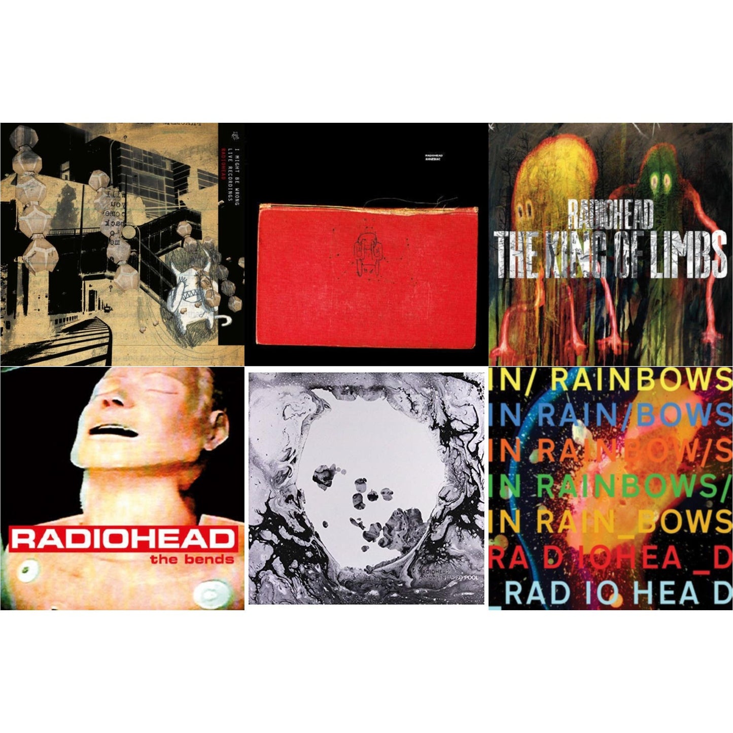 Radiohead - In Rainbows (180G) & Bends (180G) & Amnesiac (2LP/180G) & I Might Be Wrong & King Of Limbs (180G) & Moon Shaped Pool (Foil Gatefold Cover)