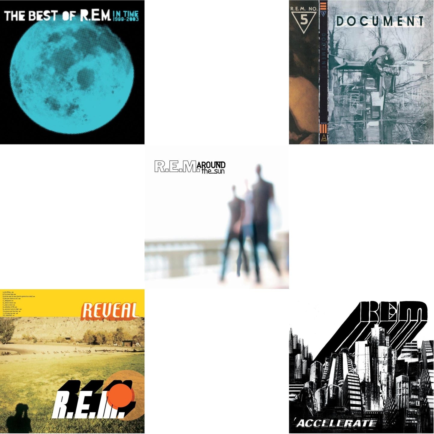 R.E.M. - Document & In Time: The Best Of R.E.M. 1988-2003 (2LP/180G) & Reveal & Around The Sun (2LP) & Accelerate