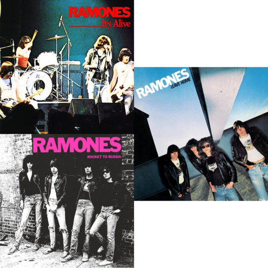 Ramones - Rocket To Russia (Remastered) & Leave Home (Remastered) & It's Alive (2019 Remaster) - LP Vinyl Bundle