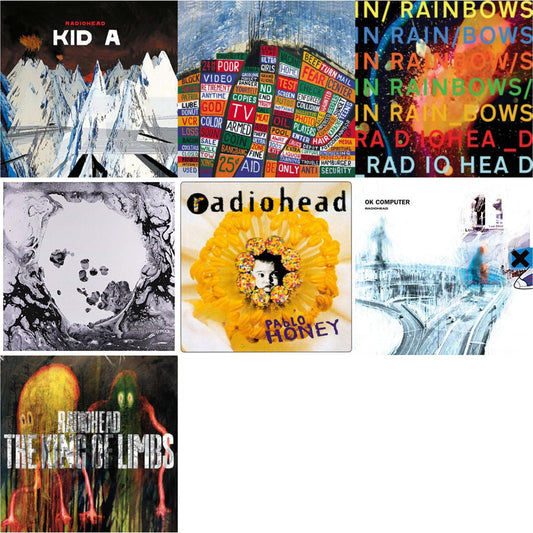 Radiohead - In Rainbows (180G) & Pablo Honey (180G) & Ok Computer (2LP/180G) & Kid A (2LP/180G) & Hail To The Thief (2LP/45 RPM/180G) & King Of Limbs (180G) & Moon Shaped Pool (Foil Gatefold Cover)