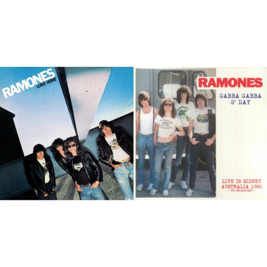 Ramones - Leave Home (Remastered) & Gabba Gabba G' Day: Live In Sidney Australia - Fm Broadcast - LP Vinyl Bundle