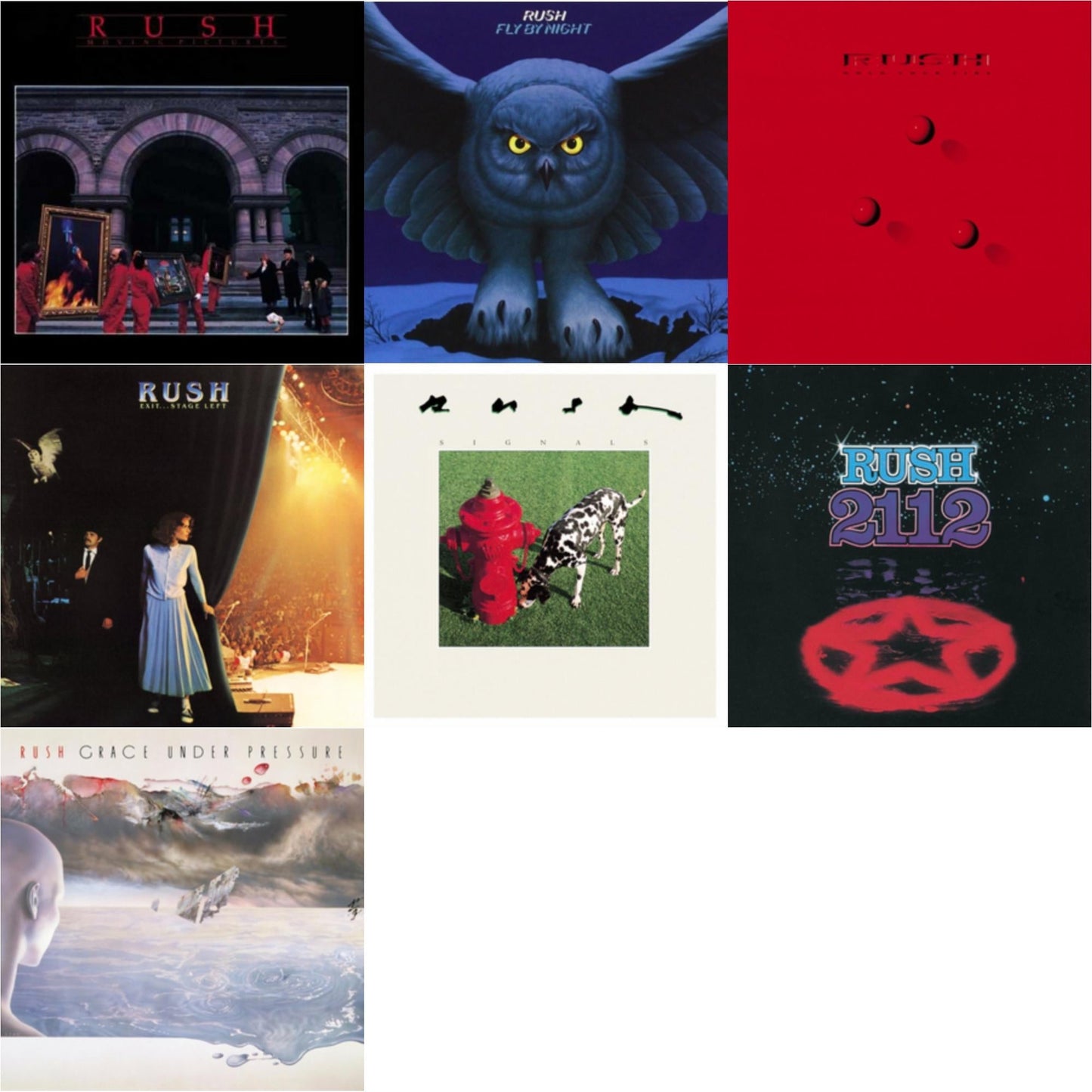 Rush - Fly By Night (180G) & 2112 (180G) & Moving Pictures (180G LP Vinyl/Dl Card) & Exit Stage Left (180G) & Signals (180G) & Grace Under Pressure (180G) & Hold Your Fire (180G)