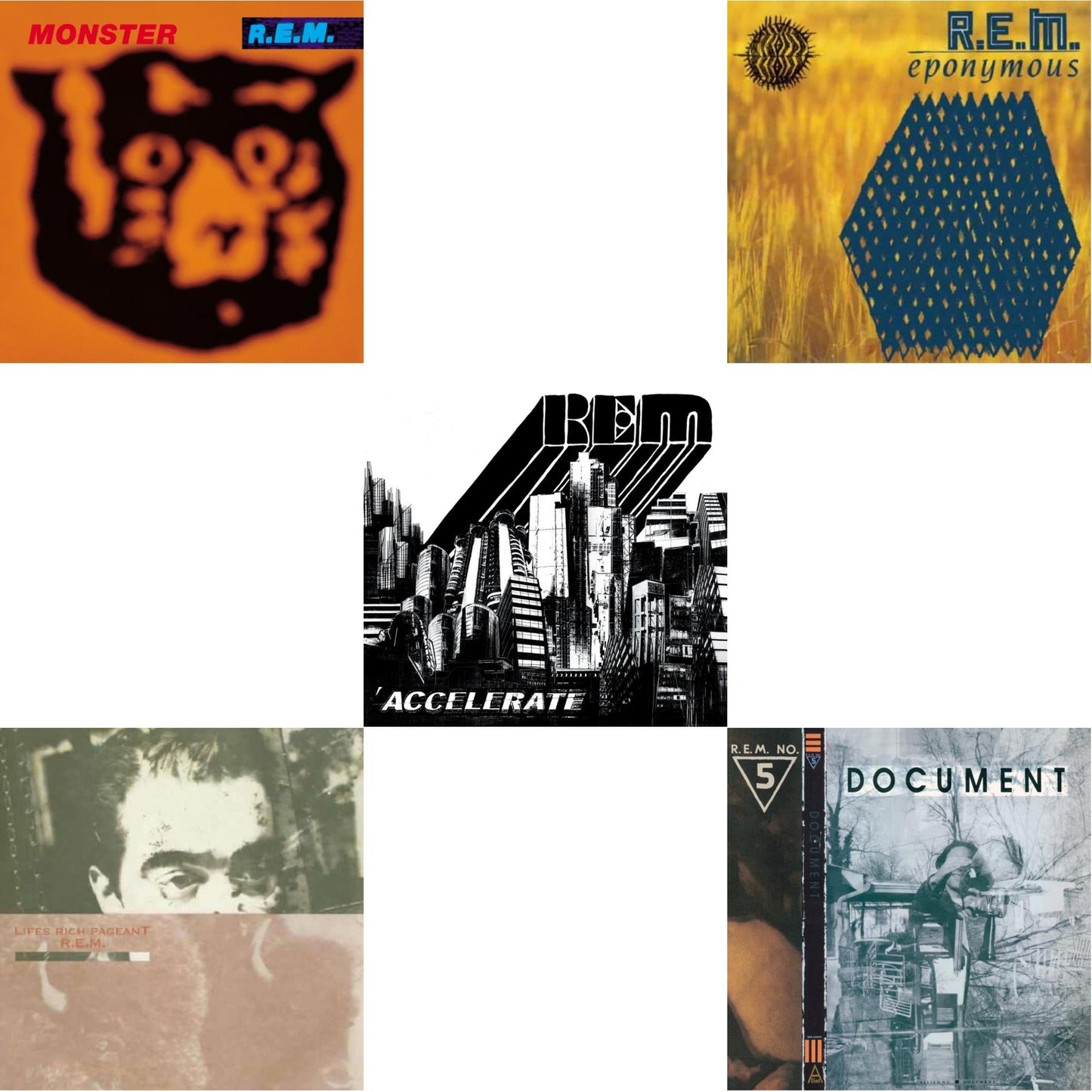 R.E.M. - Document & Lifes Rich Pageant & Eponymous & Monster & Accelerate - LP Vinyl Bundle