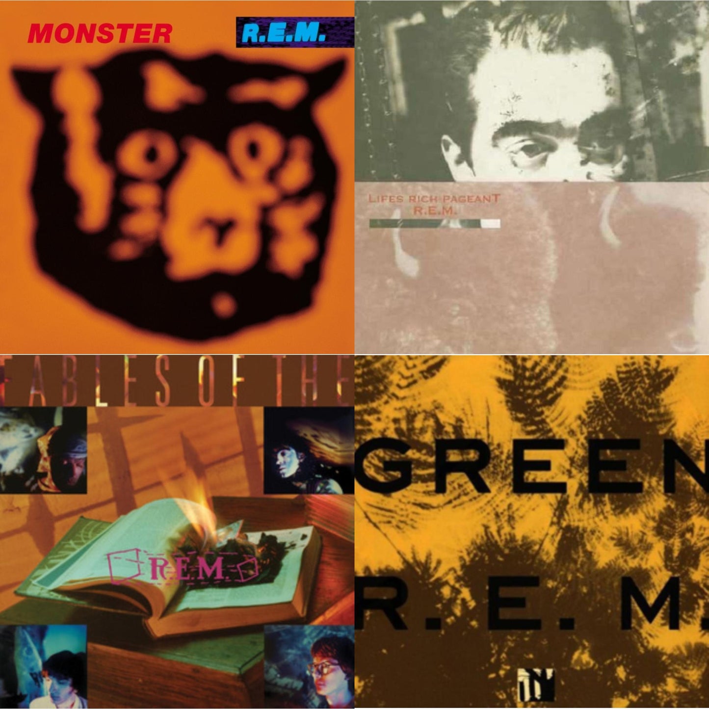 R.E.M. - Green & Fables Of The Reconstruction & Lifes Rich Pageant & Monster - LP Vinyl Bundle