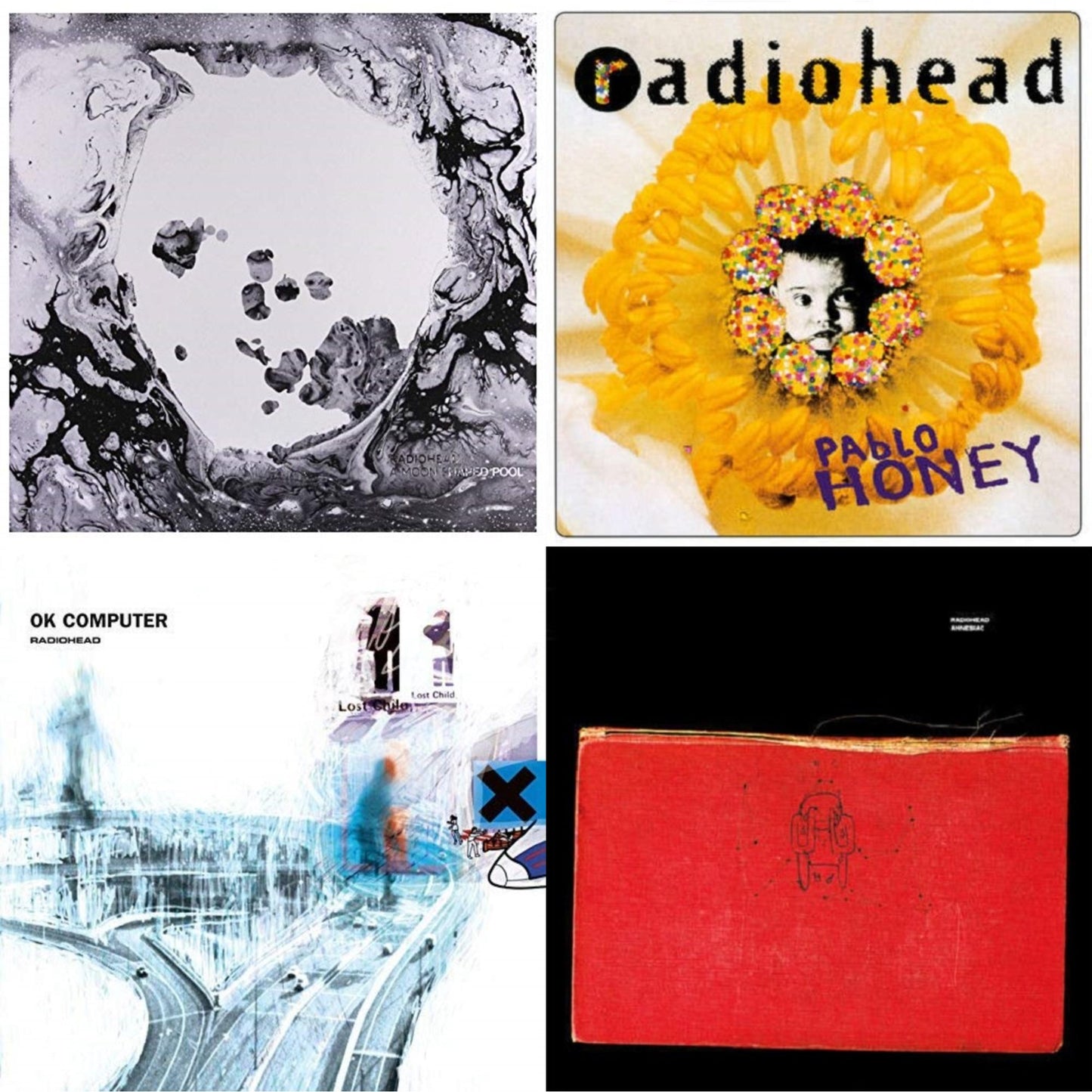 Radiohead - Pablo Honey (180G) & Ok Computer (2LP/180G) & Amnesiac (2LP/180G) & Moon Shaped Pool (Foil Gatefold Cover)