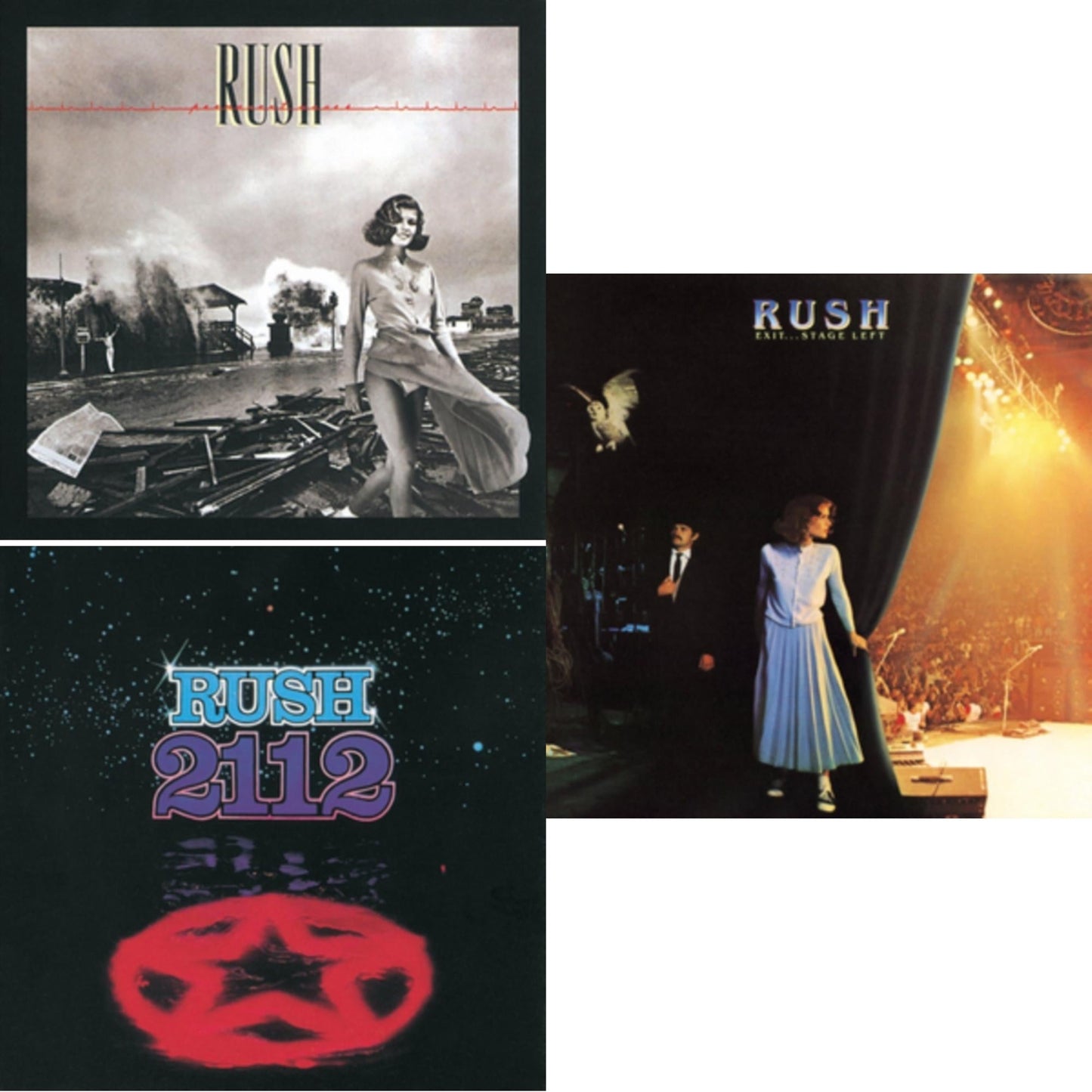 Rush - 2112 (180G) & Permanent Waves (180G) & Exit Stage Left (180G) - LP Vinyl Bundle