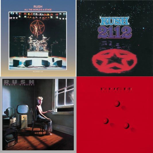 Rush - All The World's A Stage (180G) & 2112 (180G) & Power Windows (180G) & Hold Your Fire (180G) - LP Vinyl Bundle