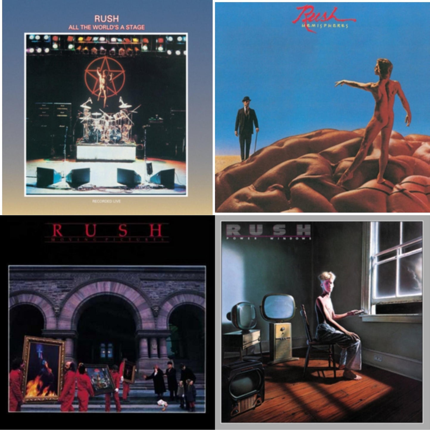 Rush - All The World's A Stage (180G) & Hemispheres (180G) & Moving Pictures (180G LP Vinyl/Dl Card) & Power Windows (180G)