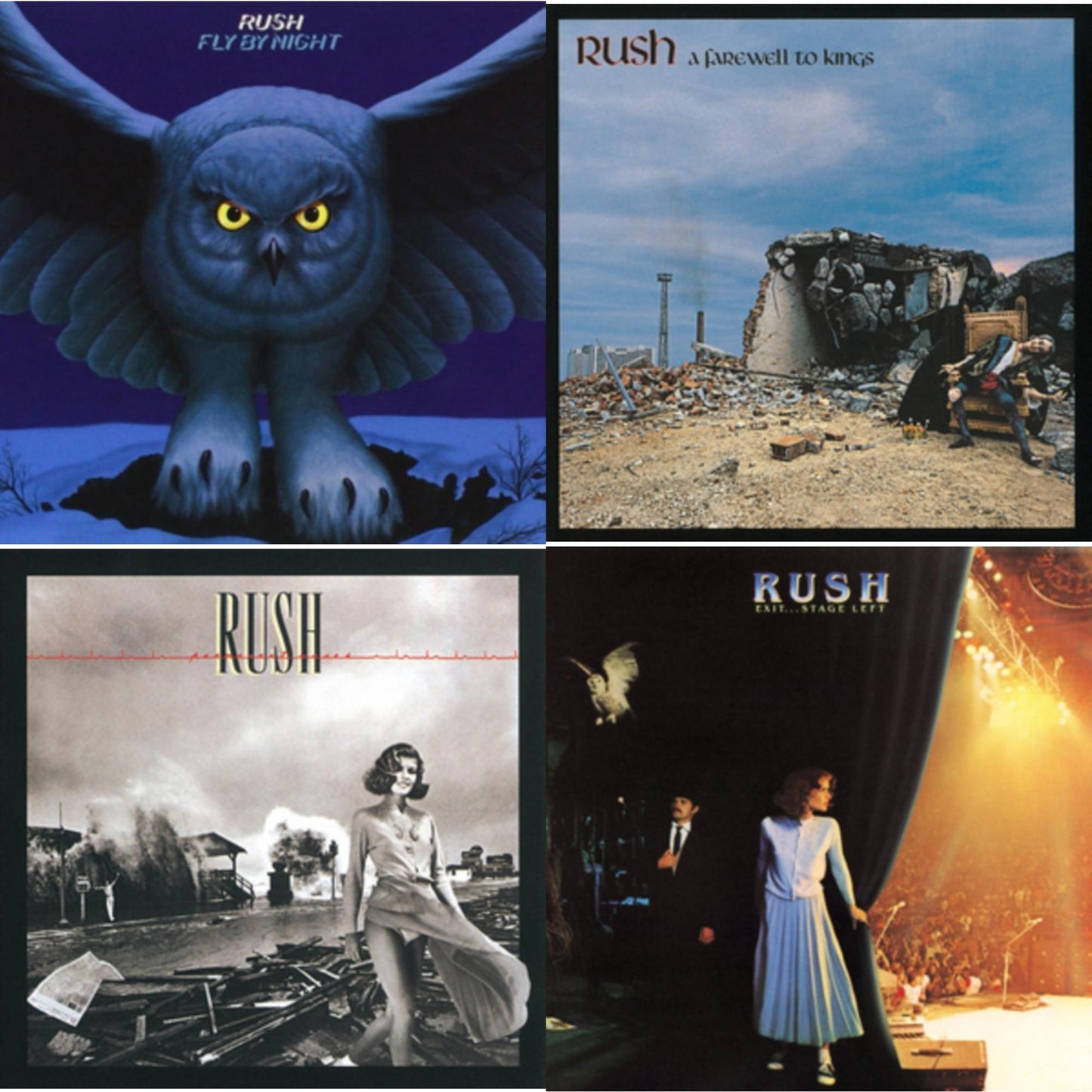 Rush - Fly By Night (180G) & Farewell To Kings (180G) & Permanent Waves (180G) & Exit Stage Left (180G) - LP Vinyl Bundle
