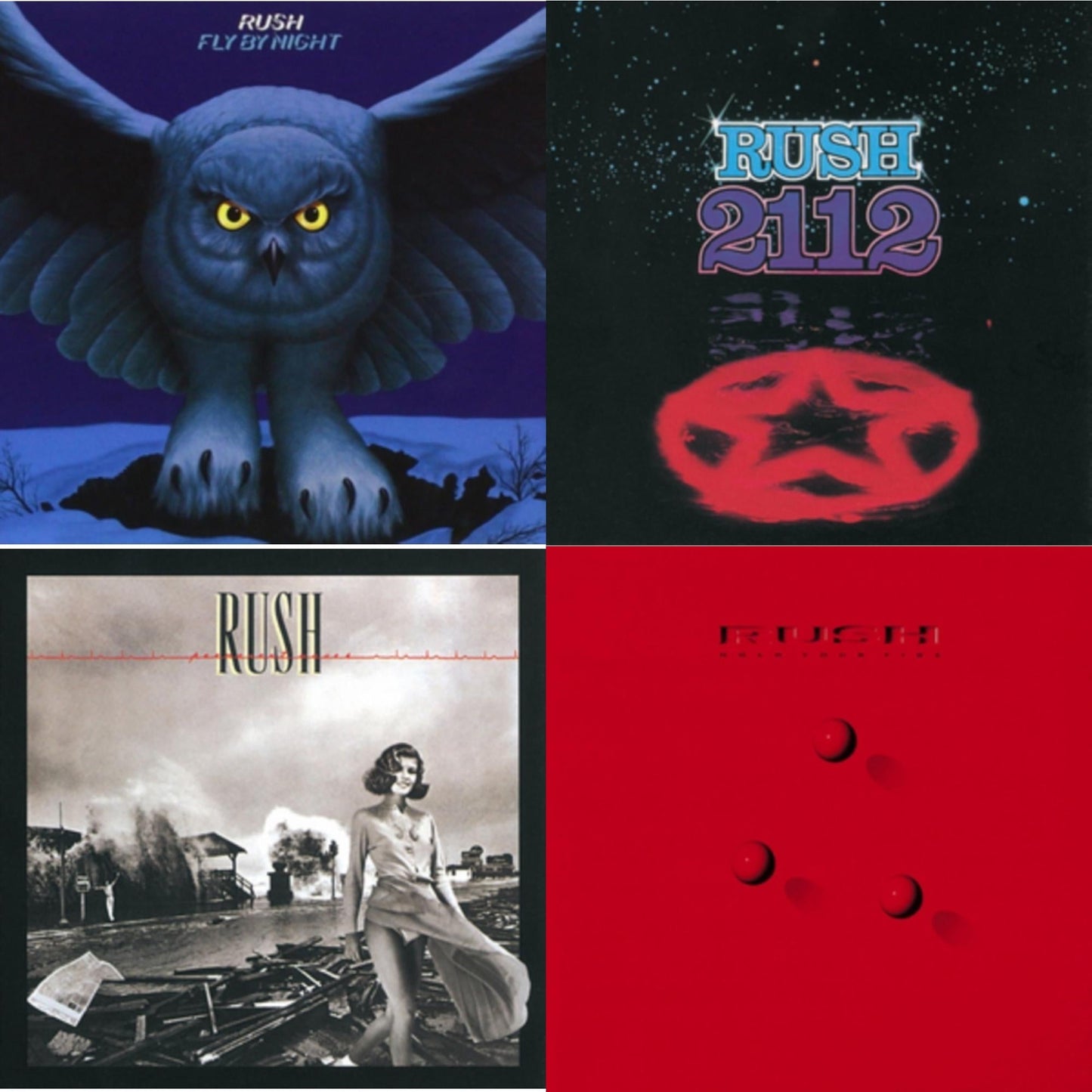 Rush - Fly By Night (180G) & 2112 (180G) & Permanent Waves (180G) & Hold Your Fire (180G) - LP Vinyl Bundle
