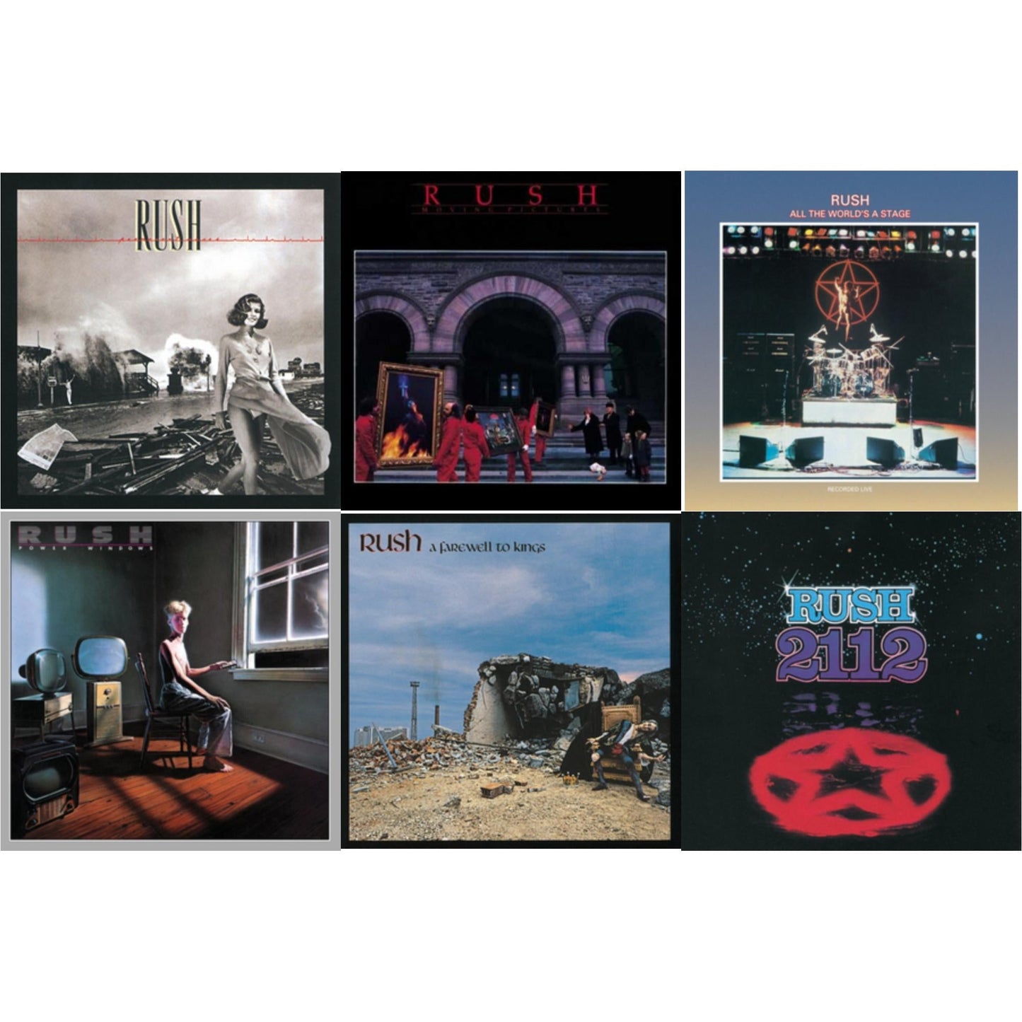 Rush - All The World's A Stage (180G) & 2112 (180G) & Farewell To Kings (180G) & Permanent Waves (180G) & Moving Pictures (180G LP Vinyl/Dl Card) & Power Windows (180G)