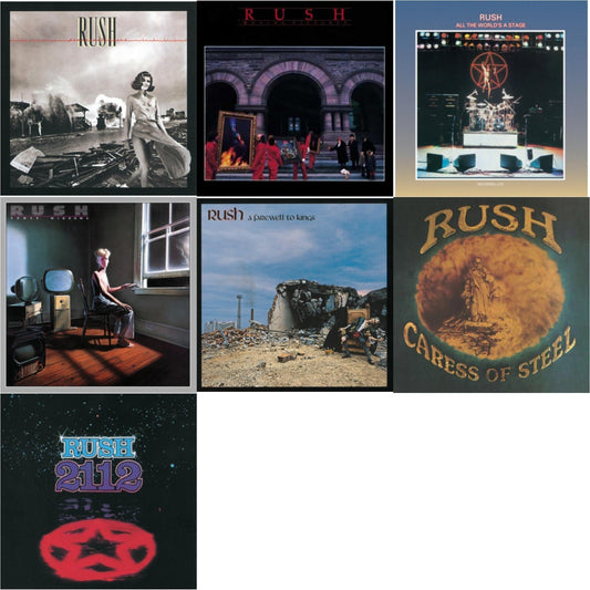 Rush - Caress Of Steel (180G/Dl Card) & All The World's A Stage (180G) & 2112 (180G) & Farewell To Kings (180G) & Permanent Waves (180G) & Moving Pictures (180G LP Vinyl/Dl Card) & Power Windows (180G)