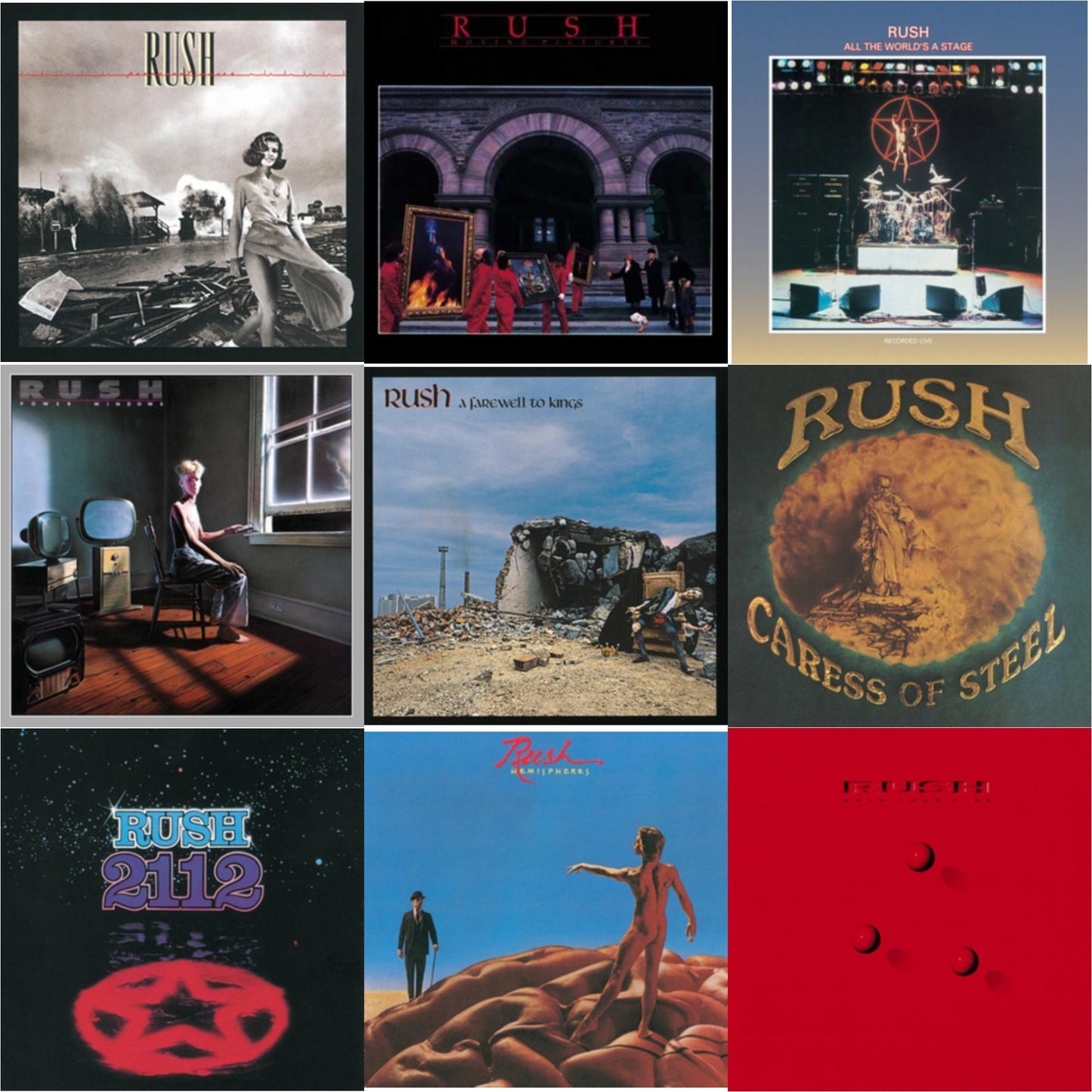 Rush - Caress Of Steel (180G/Dl Card) & All The World's A Stage (180G) & 2112 (180G) & Farewell To Kings (180G) & Hemispheres (180G) & Permanent Waves (180G) & Moving Pictures (180G LP Vinyl/Dl Card) & Power Windows (180G) & Hold Your Fire (180G)