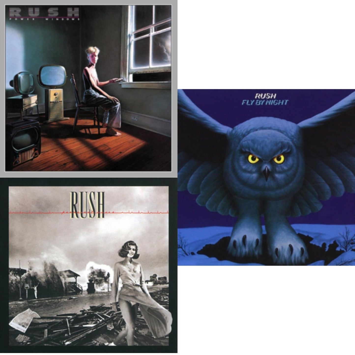Rush - Fly By Night (180G) & Permanent Waves (180G) & Power Windows (180G) - LP Vinyl Bundle