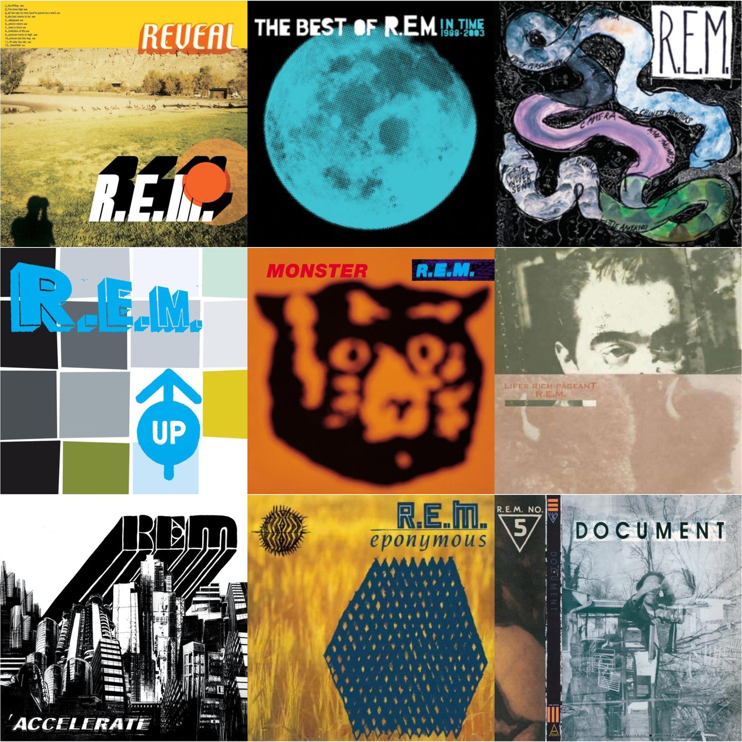 R.E.M. - Document & Reckoning & Lifes Rich Pageant & Eponymous & In Time: The Best Of R.E.M. 1988-2003 (2LP/180G) & Monster & Up (25Th Anniversary) (Deluxe Edition) (2LP) & Reveal & Accelerate