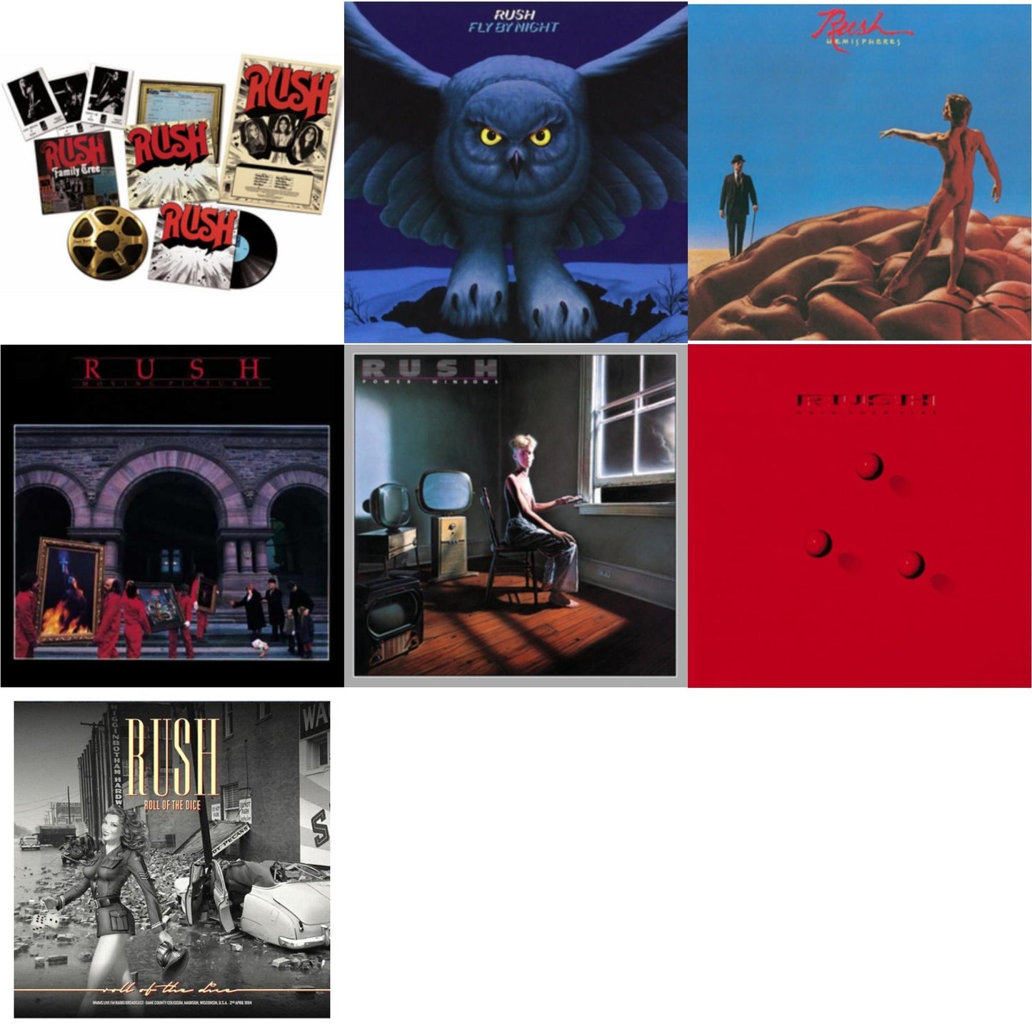 Rush - Rush (Rediscovered LP Box) (180G) & Fly By Night (180G) & Hemispheres (180G) & Moving Pictures (180G LP Vinyl/Dl Card) & Power Windows (180G) & Hold Your Fire (180G) & Roll Of The Dice