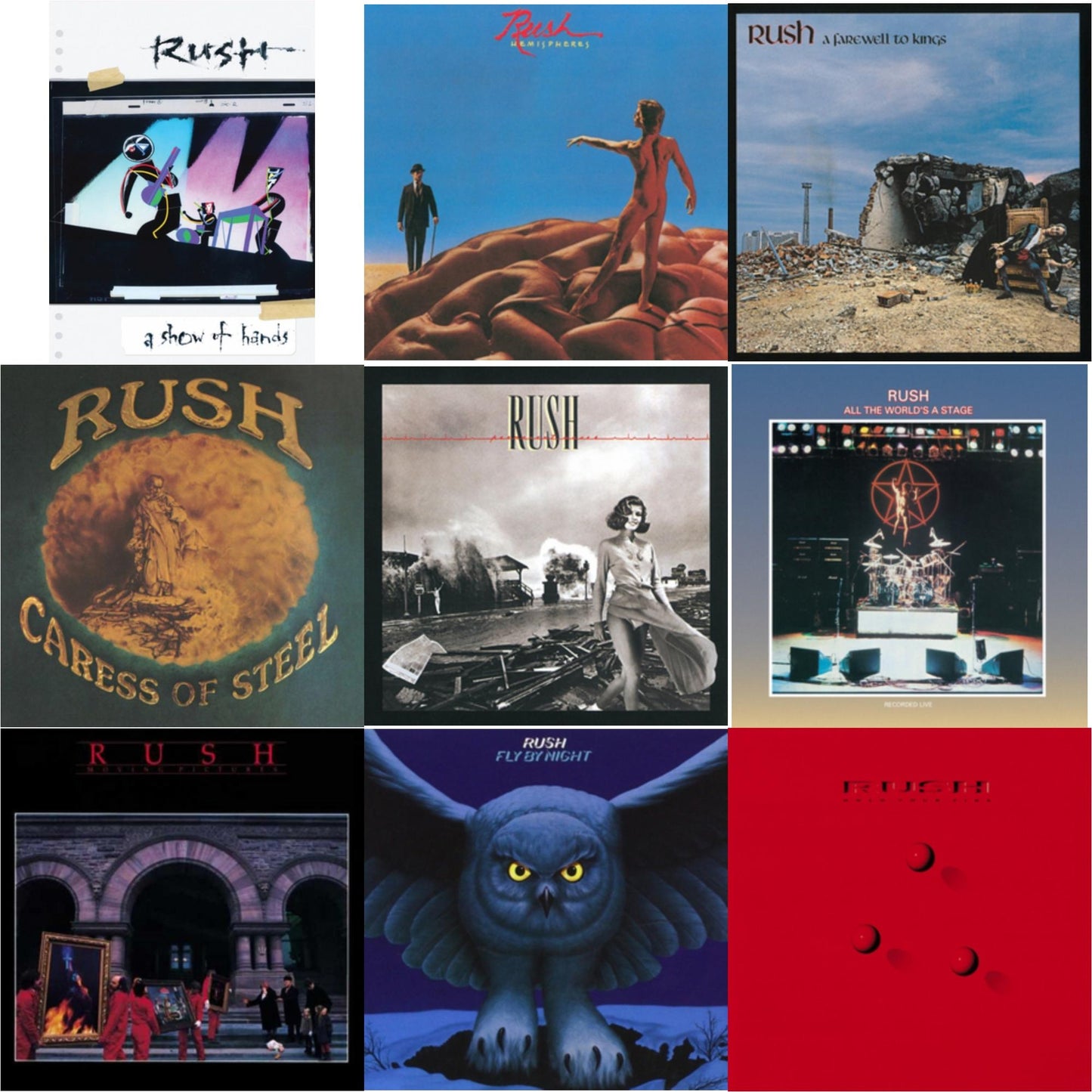 Rush - Fly By Night (180G) & Caress Of Steel (180G/Dl Card) & All The World's A Stage (180G) & Farewell To Kings (180G) & Hemispheres (180G) & Permanent Waves (180G) & Moving Pictures (180G LP Vinyl/Dl Card) & Hold Your Fire (180G) & Show Of Hands