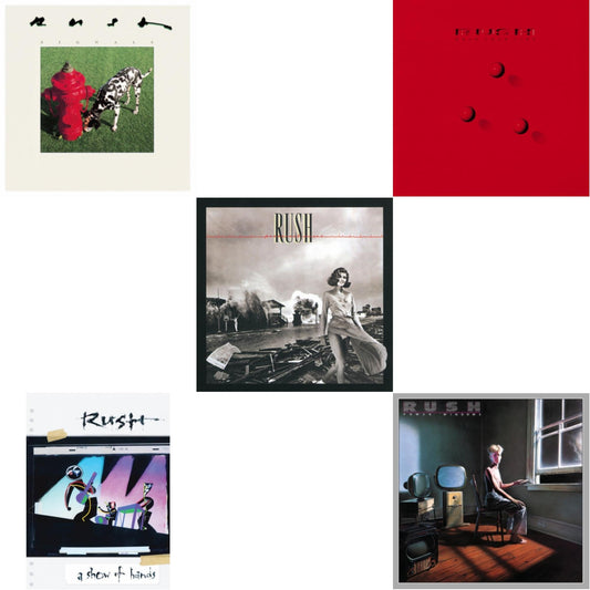 Rush - Permanent Waves (180G) & Signals (180G) & Power Windows (180G) & Hold Your Fire (180G) & Show Of Hands (180G) - LP Vinyl Bundle