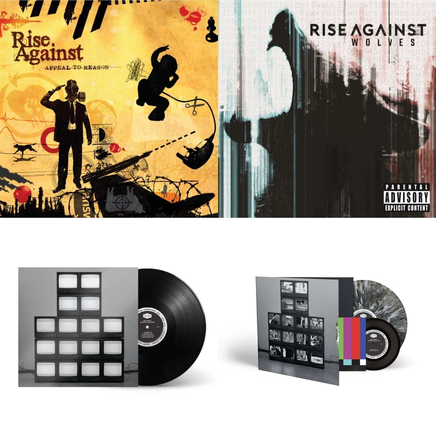 Rise Against - Appeal To Reason & Wolves (Magenta LP Vinyl) & Nowhere Generation & Nowhere Generation (Black & White Smoke LP Vinyl/7Inch Single) (Deluxe)