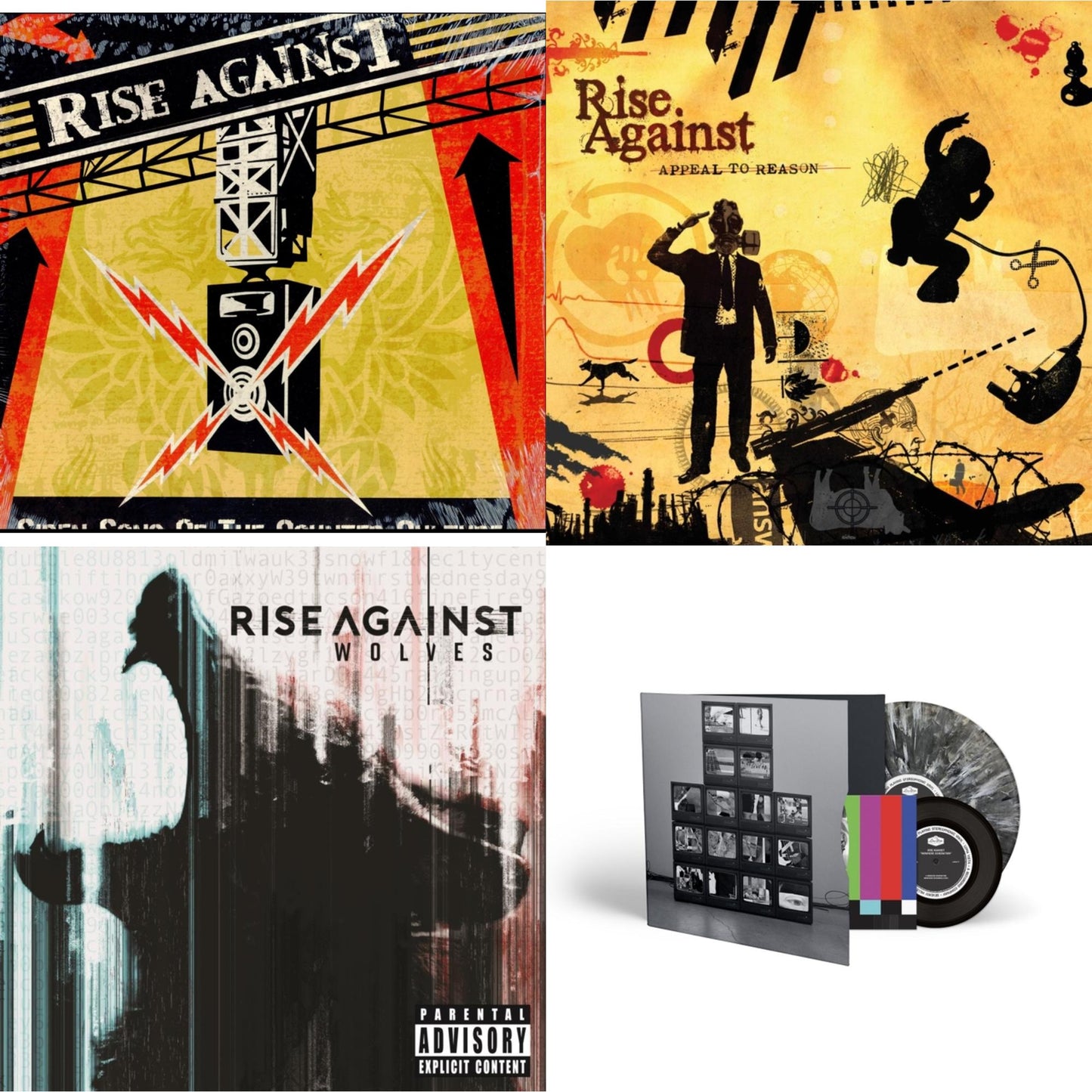 Rise Against - Siren Song Of Counter Culture & Appeal To Reason & Wolves (Magenta LP Vinyl) & Nowhere Generation (Black & White Smoke LP Vinyl/7Inch Single) (Deluxe)