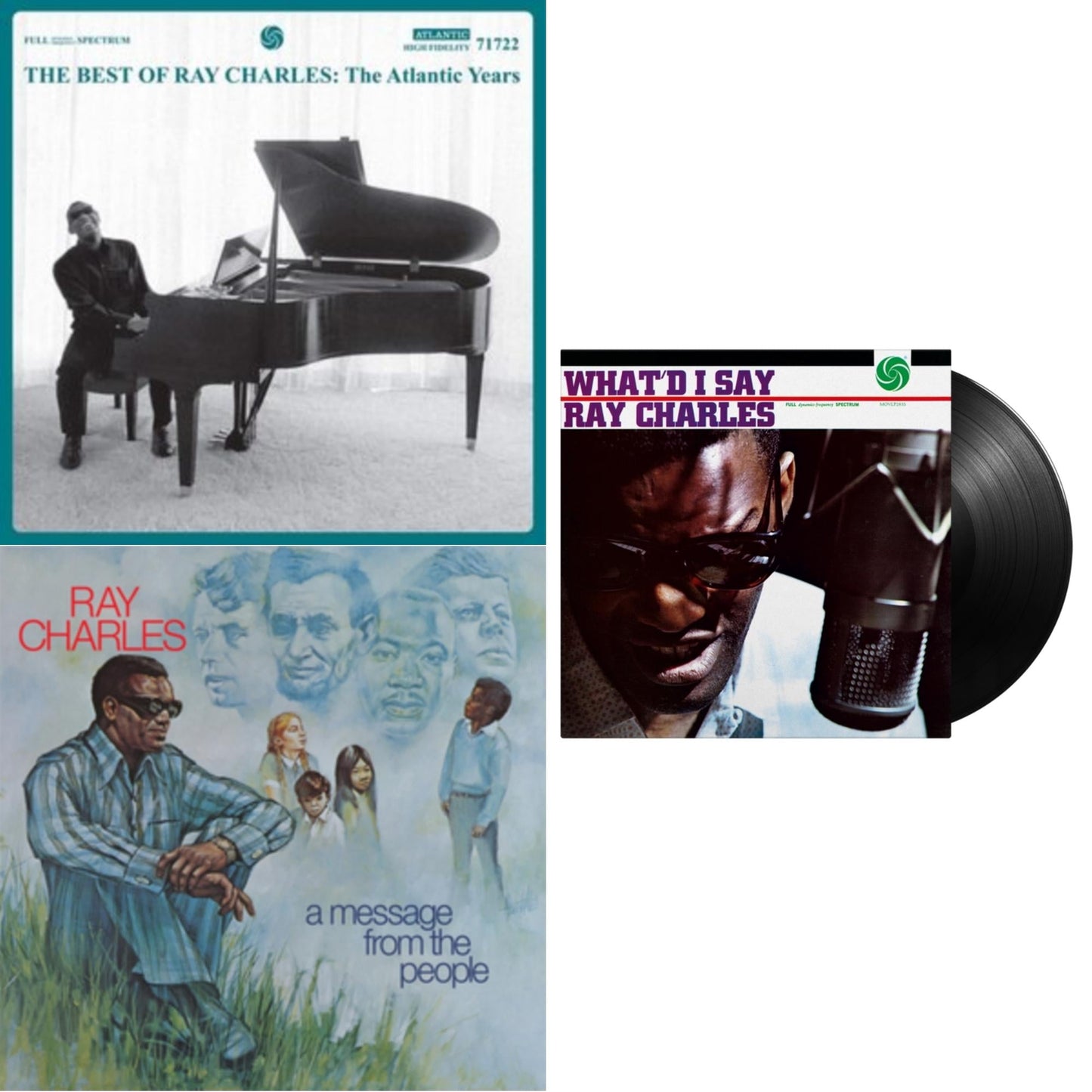 Ray Charles - Best Of Ray Charles: The Atlantic Years (2LP/White Vinyl) & Message From The People (140G) & What'd I Say (180G)