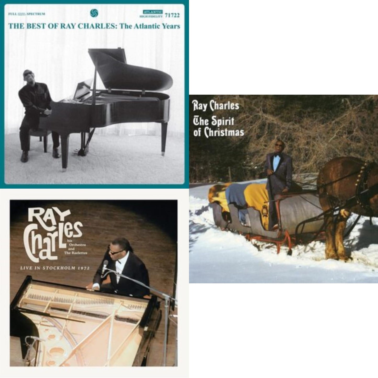 Ray Charles - Best Of Ray Charles: The Atlantic Years (2LP/White Vinyl) & Live In Stockholm 1972 (140G) & Spirit Of Christmas