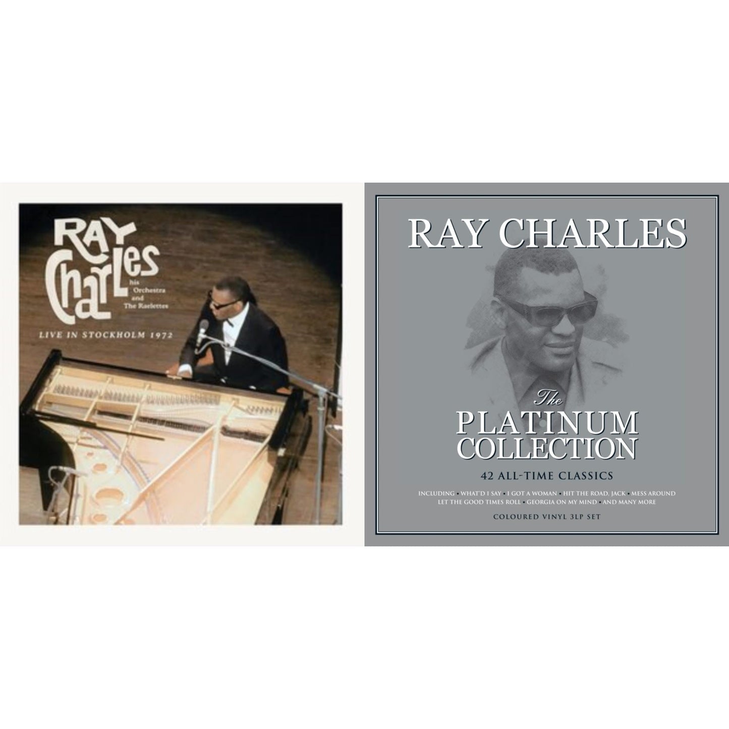 Ray Charles - Live In Stockholm 1972 (140G) & Platinum Collection (White LP Vinyl)