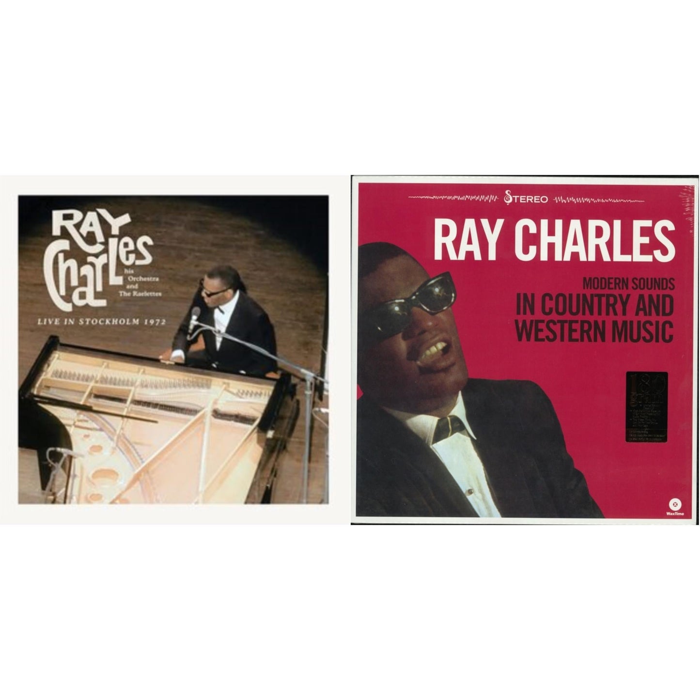 Ray Charles - Live In Stockholm 1972 (140G) & Modern Sounds In Country & Western Music Vol.1 - LP Vinyl Bundle
