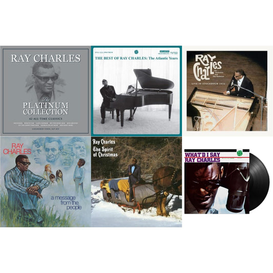 Ray Charles - Platinum Collection (White LP Vinyl) & Best Of Ray Charles: The Atlantic Years (2LP/White Vinyl) & Live In Stockholm 1972 (140G) & Message From The People (140G) & Spirit Of Christmas & What'd I Say (180G)