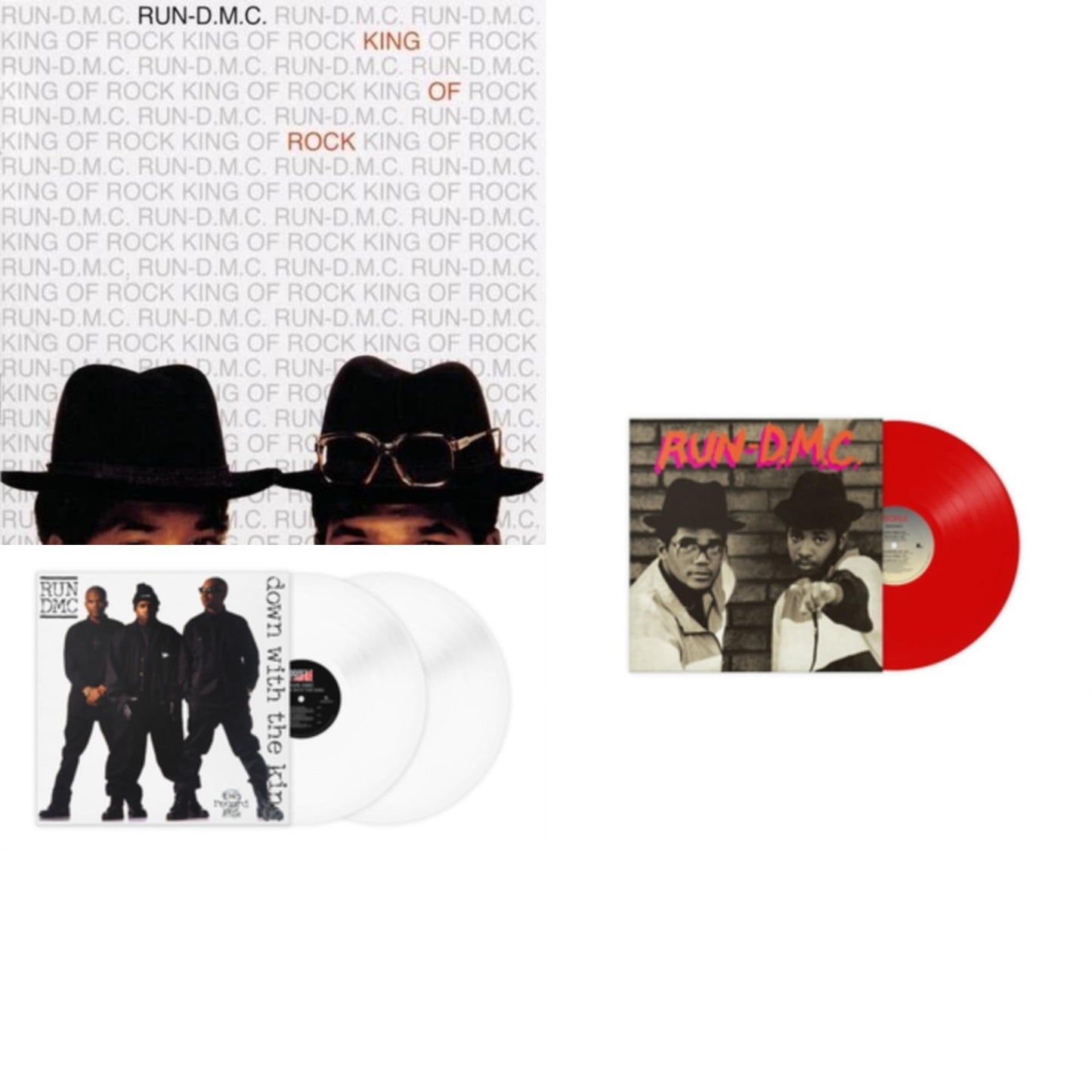 Run Dmc - King Of Rock (Numbered/180G) & Down With The King (2LP) & Run Dmc (Red LP Vinyl)