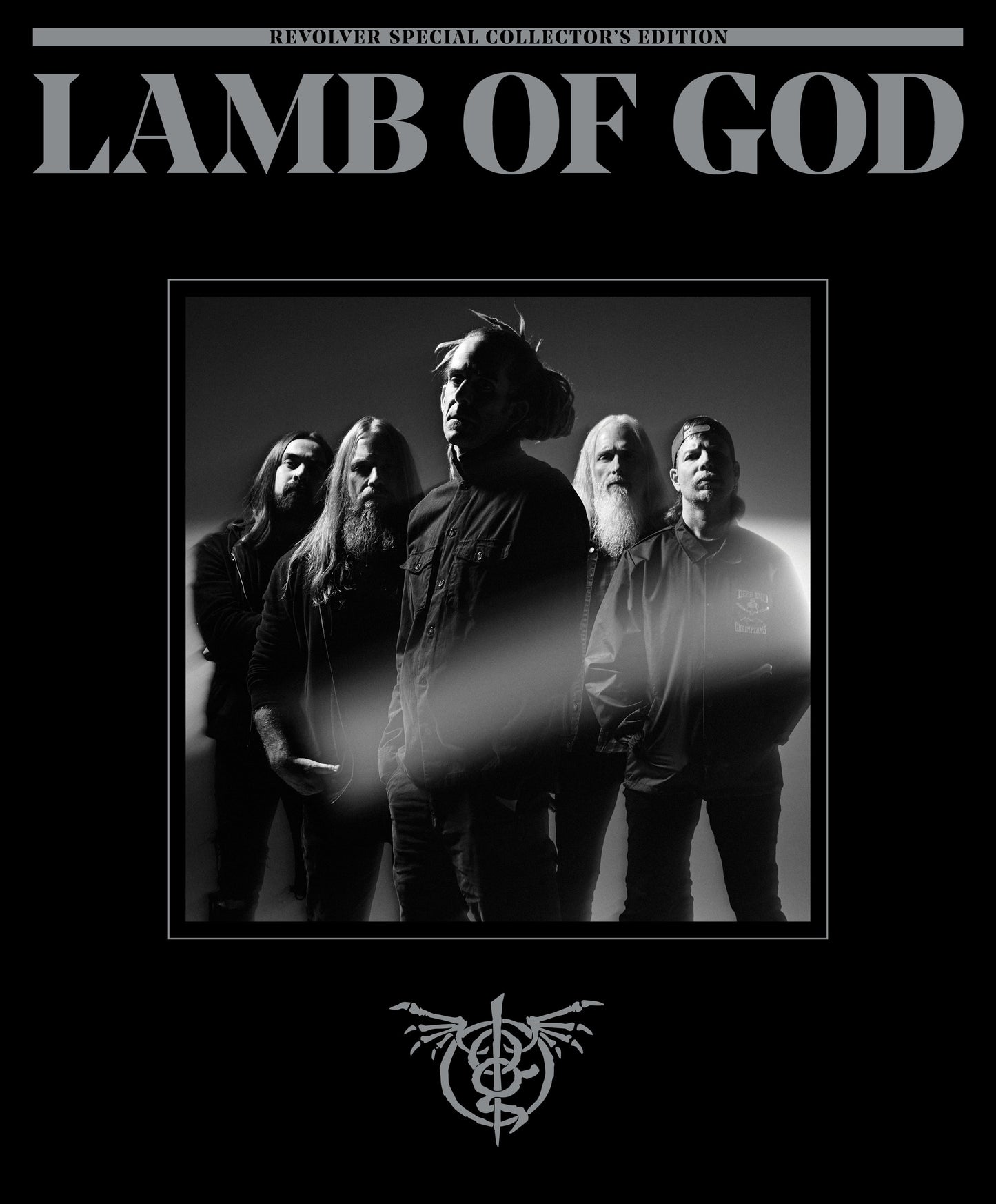 Album cover for Lamb of God featuring a black and white photo of the band members.