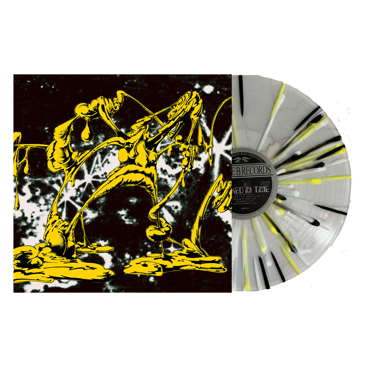 Restraining Order ‘Locked In Time’ LP (Limited Edition – Only 250 Made, Ultra Clear w/ Canary Yellow, Black, & White Splatter Vinyl) Vinyl Record